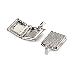 Medaillon-Anhänger aus Messing mit floralem Relief&nbsp;KK-CBA7157-09A-P
