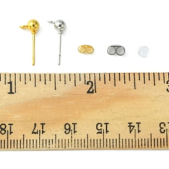 40 Stück 2-farbiger Kugel-Ohrstecker aus Eisen&nbsp;IFIN-FS0001-25