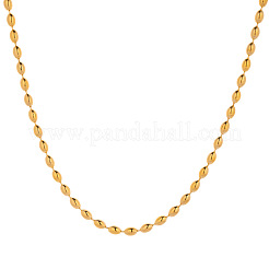 Colliers européens en acier inoxydable 304 de 4 mm avec chaîne à billes de riz pour femmes&nbsp;JU3322