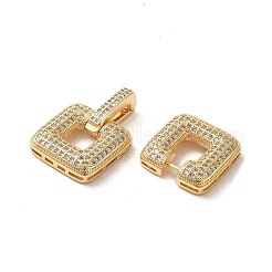 Messing Micro Pave klare Zirkonia Falte über Verschlüsse&nbsp;KK-G481-04G
