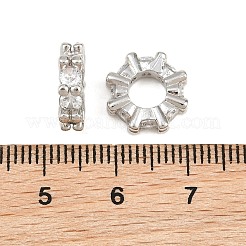Messing pflastern klare europäische Perlen mit Zirkonia&nbsp;CU-CBA6A75-21P
