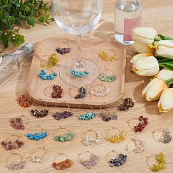 30 pieza de 15 colores de piedras preciosas mixtas naturales y sintéticas y dijes de vidrio de vidrio hechos a mano.&nbsp;AJEW-ME00027