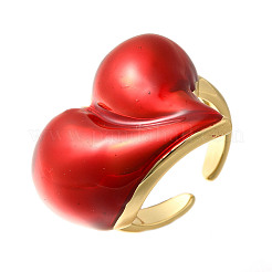 Manschettenringe aus Messing und Emaille für Damen&nbsp;RJEW-B114-01G
