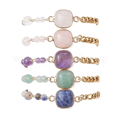 Armbänder aus runden und quadratischen Natursteinperlen&nbsp;BJEW-JB13487