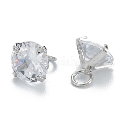 Messing klare Zirkonia Charms&nbsp;ZIRC-G170-11P