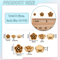 30 Stück 3 Stile 304 Edelstahlperlen&nbsp;STAS-UN0064-71G