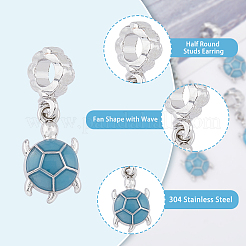 20 Stück Legierung Kadett blau Emaille europäischen baumeln Charms&nbsp;MPDL-DC0001-02