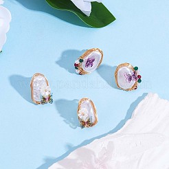 Pendientes de perlas de concha con mariposa acrílica&nbsp;JE973A