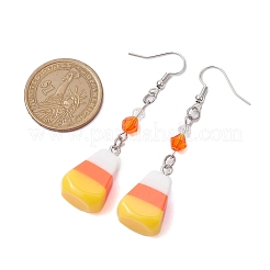 Ohrringe aus Candy Corn-Harz und Glas&nbsp;EJEW-JE05862