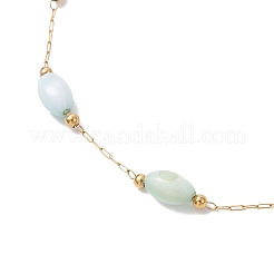 Bracelets à maillons ovales en coquillage et acier inoxydable 304 pour femmes&nbsp;BJEW-JB12379