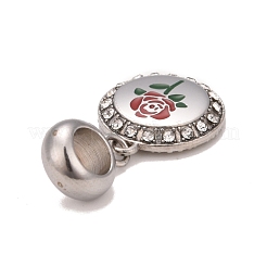 304 Edelstahl Kristall Strass europäischen baumeln Charms&nbsp;STAS-F278-13P