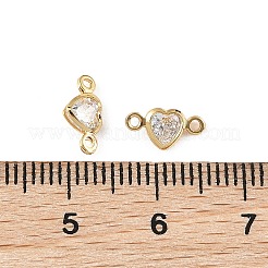 Ciondoli a forma di cuore in ottone con pavé di zirconi cubici trasparenti Shegrace&nbsp;XGRQ2O671-448G
