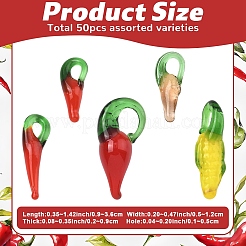 50pcs 5 Arten handgemachte Bunte Malerei-Anhänger&nbsp;LAMP-YW0004-32