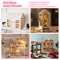 Mini-Puppenhaus-Fenstermöbelzubehör aus Holz&nbsp;DJEW-WH0015-112