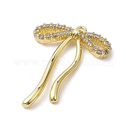Placage de crémaillère en laiton micro pavé pendentifs en zircone cubique claire&nbsp;X-KK-H463-12G