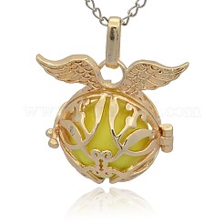 Goldene Ton Messing Käfig Anhänger&nbsp;KK-J213-12G
