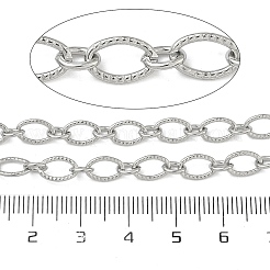 Handgefertigte ovale Gliederketten aus strukturiertem Edelstahl 304&nbsp;STAS-F341-12P