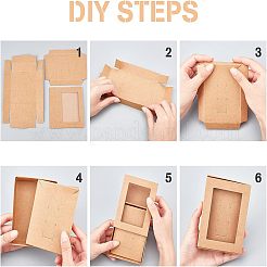 Caja de papel kraft creativa tipo cajón plegable&nbsp;CON-WH0077-12