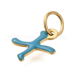 Dijes de alfabeto esmaltados de acero inoxidable 304 con revestimiento iónico (IP)&nbsp;STAS-F308-02G-X