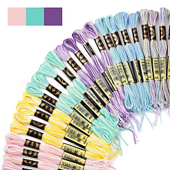 24 Knäuel 6 Farben 6-lagiges Polyester-Stickgarn&nbsp;OCOR-FS0001-04