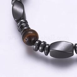 Nichtmagnetische Armbänder aus synthetischem Hämatit mit Perlen&nbsp;BJEW-P178-12