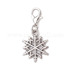 9 pendentif décoratif en alliage en forme de flocon de neige pour Noël&nbsp;HJEW-JM04451