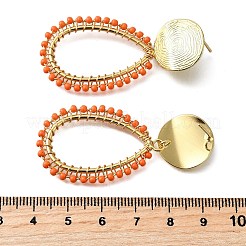 Aretes colgantes de latón con forma de lágrima&nbsp;EJEW-S261-04G
