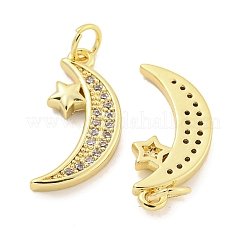Placage de crémaillère en laiton micro pavé pendentifs en zircone cubique claire&nbsp;KK-Q814-10G