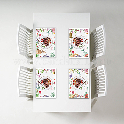 Rechteck mit Tiermuster Baumwoll-Leinen-Tischset&nbsp;AJEW-WH0196-006