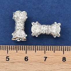 Schraubverschlüsse aus Messing mit Mikropflaster und klarem Zirkonia&nbsp;KK-H202-02C-S
