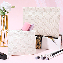 2 pochette à cosmétiques rectangulaire en cuir PU à motif tartan&nbsp;AJEW-CL0001-63