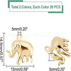 40 Stück 2 Farben 304 Edelstahl-Charms&nbsp;STAS-UN0030-08