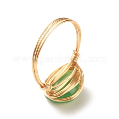 Ovale Fingerringe aus natürlichem Achat&nbsp;RJEW-JR00441-03