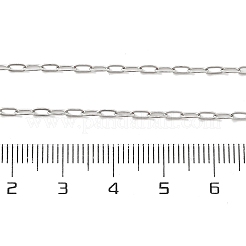 Anlaufgeschützte Büroklammerkette aus 304 Edelstahl mit Karabinerverschluss für Männer und Frauen&nbsp;NJEW-H205-03P-01