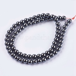 Chapelets de perles en hématite synthétique sans magnétiques&nbsp;G-H1623-6mm-1