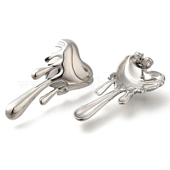 Pendientes de botón con forma de corazón de acero inoxidable 304&nbsp;EJEW-I312-12P