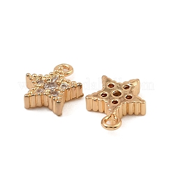 Pendentifs avec zircon cubiques à micro-pavés en laiton&nbsp;KK-K374-17G