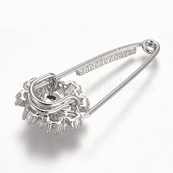Messing Micro pave Zirkonia Sicherheitsbrosche&nbsp;X-JEWB-I010-08P