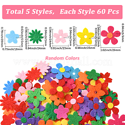 300 Stück 5 Stile Blumen-Vlies-Accessoires&nbsp;DIY-SC0031-15