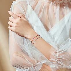 Braccialetti con semi di vetro e ottone&nbsp;BJEW-SW00155