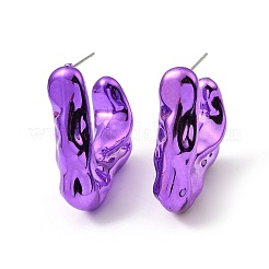 Orecchini a bottone in acrilico rettangolari twist&nbsp;EJEW-P251-05