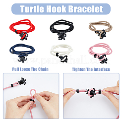 6 Stück 6 Farben Polyesterkordel zwei Schlaufen Wickelarmbänder Set mit legierten Schildpattverschlüssen&nbsp;BJEW-FI0001-25