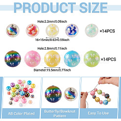 28 Stück 2 Farben UV-beschichtete Acrylperlen&nbsp;FIND-TA0010-64
