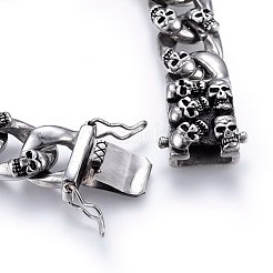 Pulseras de eslabones retro de acero inoxidable 304&nbsp;BJEW-L631-09AS