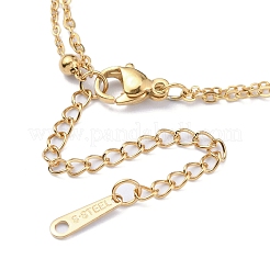 Bracelet multibrins double couche en acier inoxydable 304 avec chaînes câble et satellite&nbsp;BJEW-E092-05G