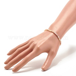 Bracciale elasticizzato con perle tonde opale rosa naturale da 3.5 mm&nbsp;BJEW-JB07414