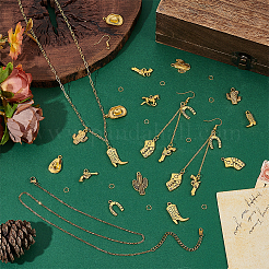 DIY-Sets zum Herstellen von Ohrringen/Halsketten mit West-Cowboy-Motiv&nbsp;DIY-PH0032-91