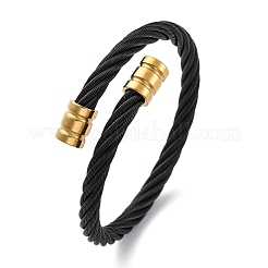 Pulseras de torsión de acero inoxidable 304 para mujer&nbsp;BJEW-P310-14MC