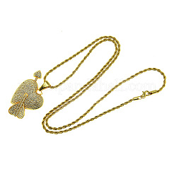 Collier avec pendentif en forme de cœur et de flèche en alliage de zinc et strass&nbsp;FS-WG537ED-01