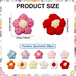 55 Stück 11 Farben Häkelblumenapplikationen&nbsp;FIND-ME0002-37